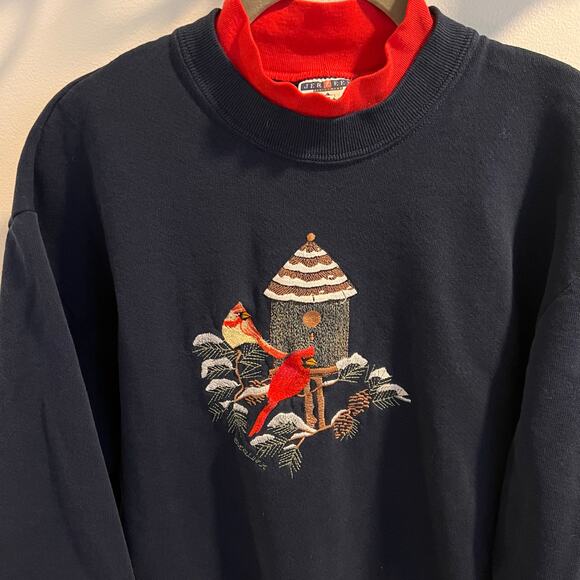Vtg Jerzees Navy Blue Cardinal Pullover Sweatshirt Size M - Picture 2 of 7
